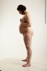 Nude Woman White Standing poses - ALL Pregnant short brown Standing poses - simple Pinup
